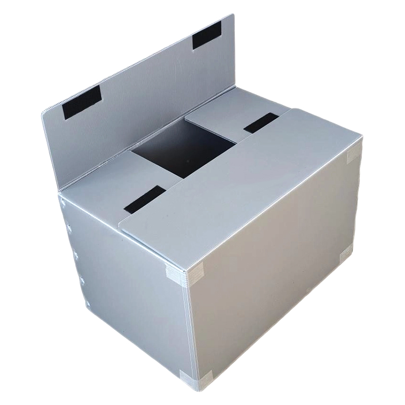 Cartone di plastica Corflute pieghevole riutilizzabile con coperchio fisso in velcro