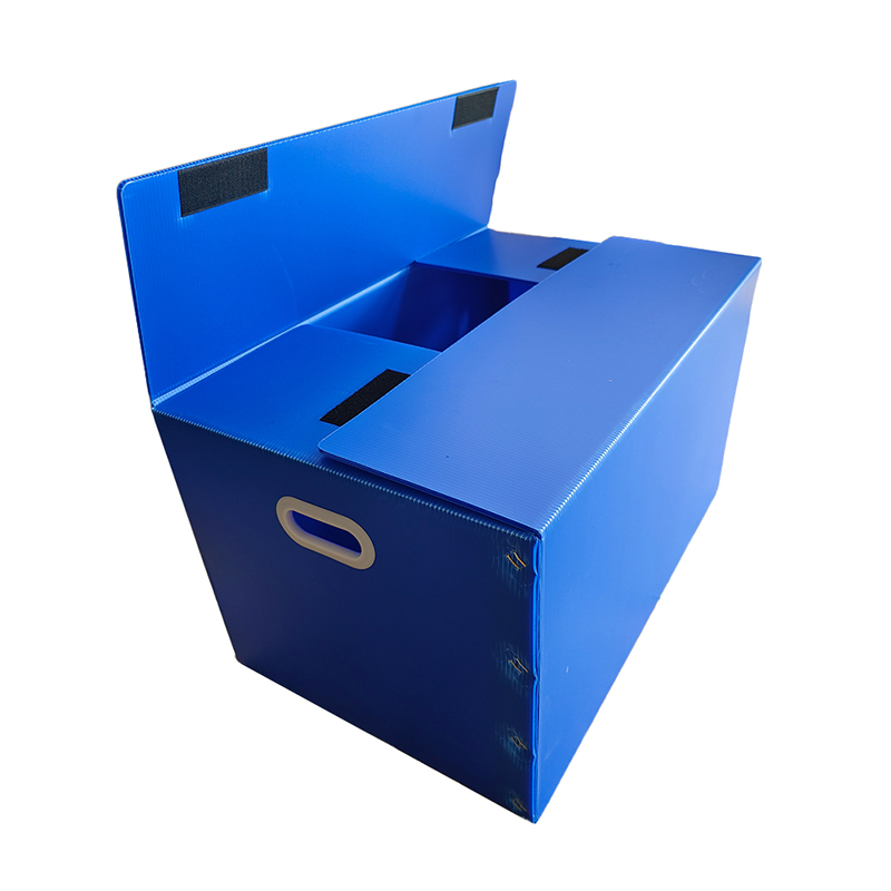 Scatola portaoggetti in plastica ondulata PP con chiusura in velcro con foro per la mano