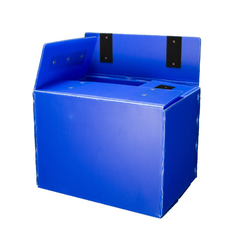 Scatola per traslochi in plastica ondulata PP con foro manuale portatile con coperchio in velcro